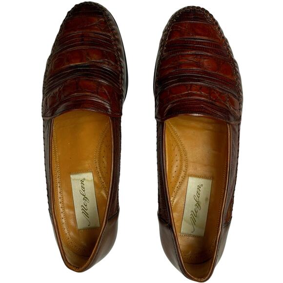 EUC - Mezlan Sebastian Brown Lizard Skin Leather Loafers - Picture 4 of 7